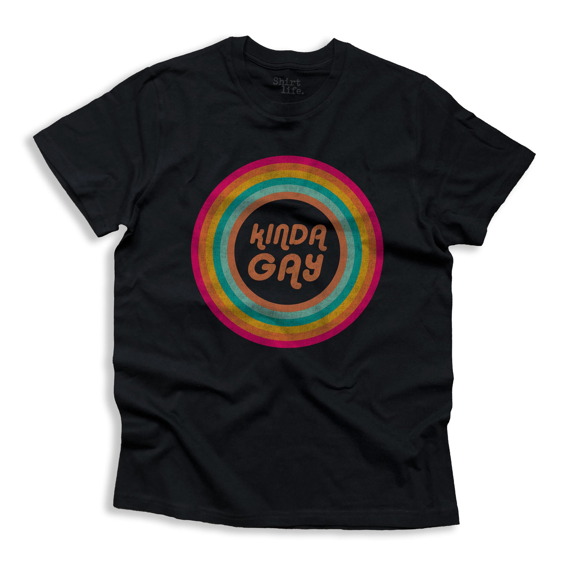 Kinda gay pride shirt black organic