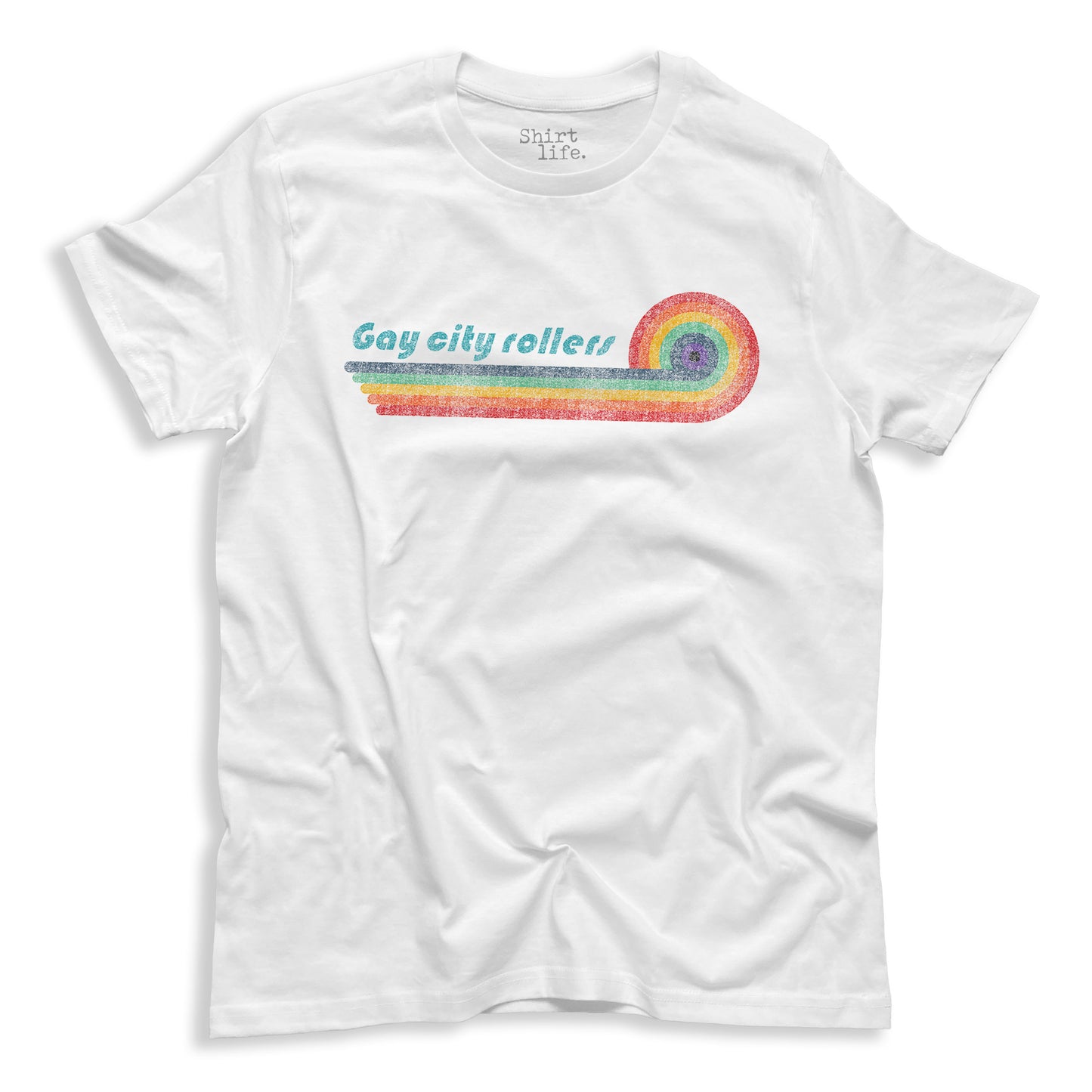 Gay city rollers printed white shirt for pride or yourself
