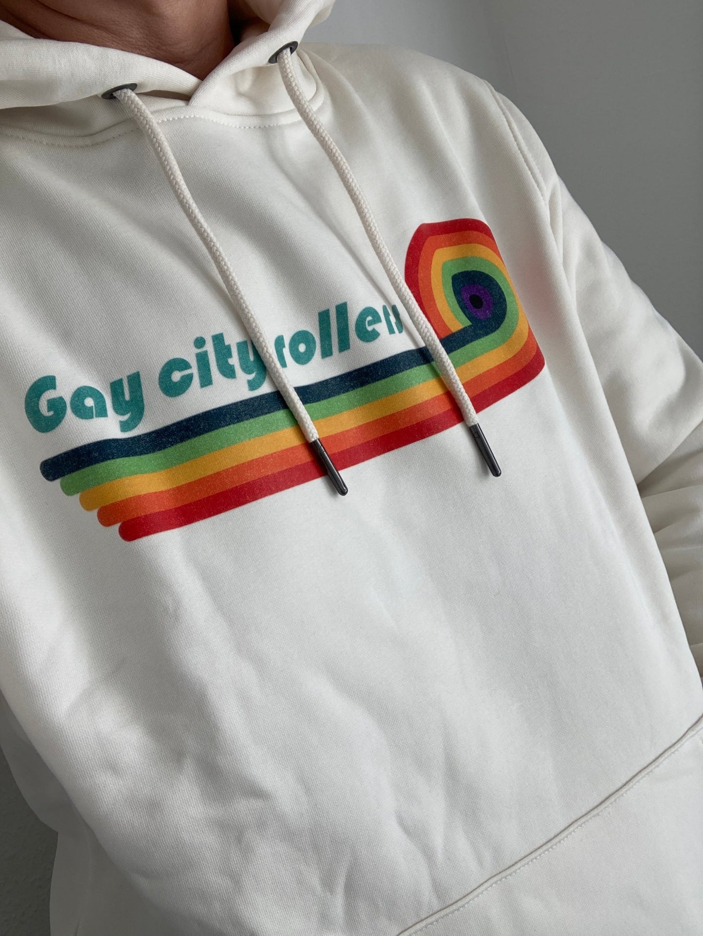 gay city rollers pride hoodie beige