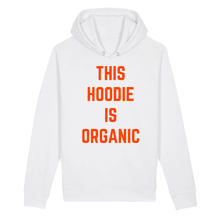 White organic hoodie