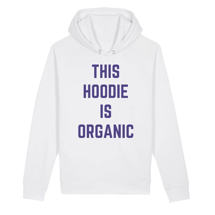 White organic hoodie