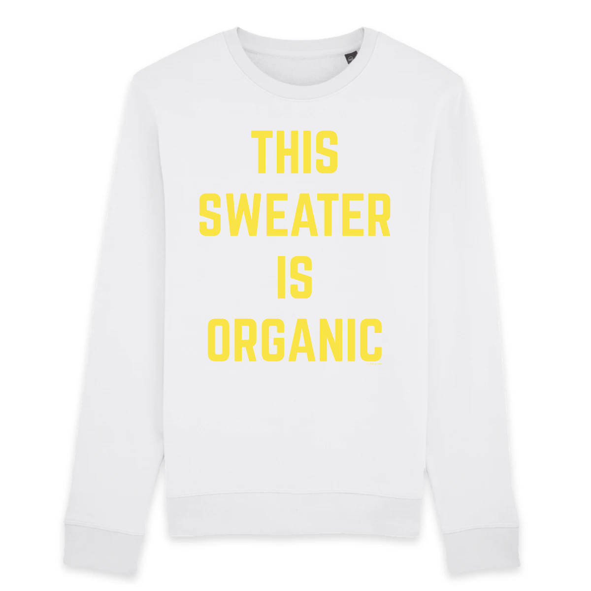 This sweater is organic white and yellow